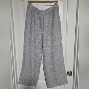 NWT Eileen Fisher Organic Linen | Striped Crinkle Linen Wide-leg Pants | M